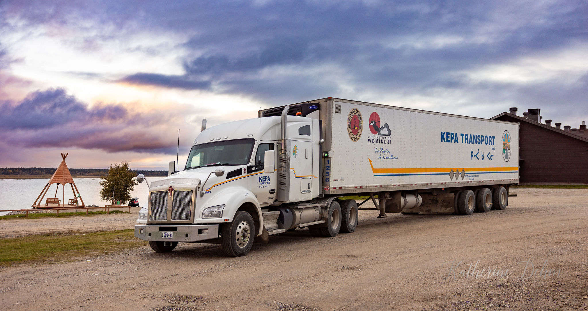 KEPA Transport truck and trailer at the Wemindji waterfront